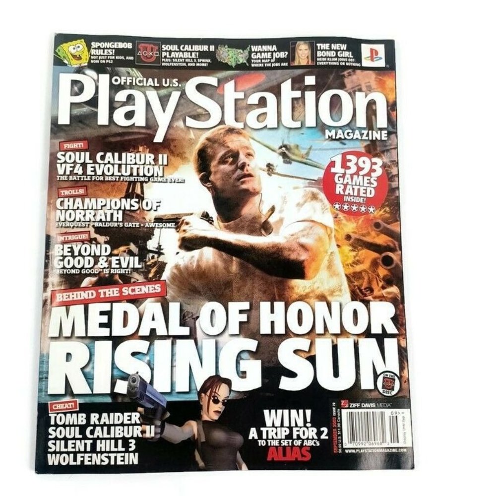 PlayStation Magazine Metal Of Honor 03' Issue 72 INCLUDES DEMO DISC *MINOR WEAR